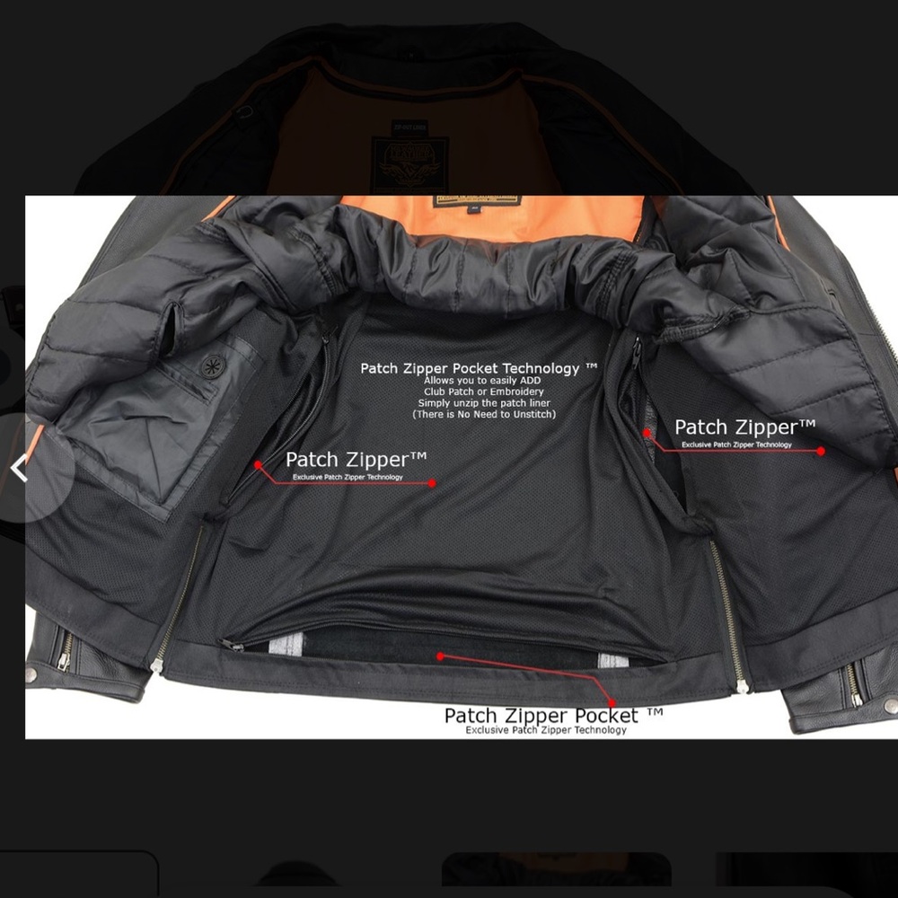 Milwaukee Leather MLM1515 Men's Classic Beltless Black Motorcycle Jacket Size M - Picture 13 of 14